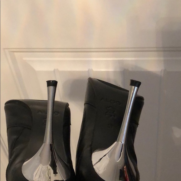 ALDO Black boots with Crome heals size 37 - Picture 6 of 8